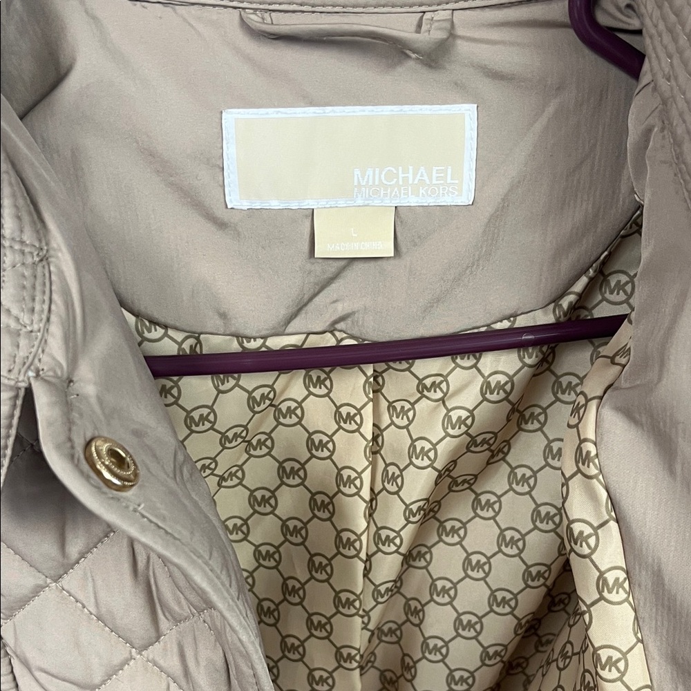 Michael Kors Quilted Utility Jacket - Taupe - Picture 2 of 5